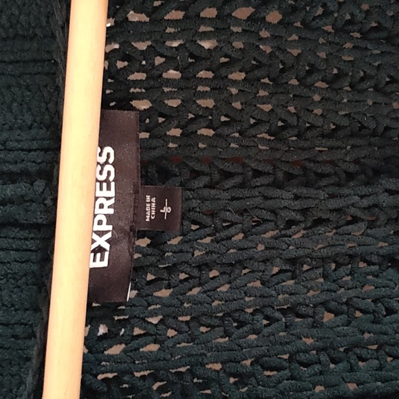 Emerald Green Open Front Sweater Cardigan - Picture 2 of 5